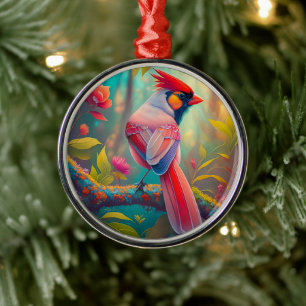 Fantasy Birds Male Cardinal Julgransprydnad Metall