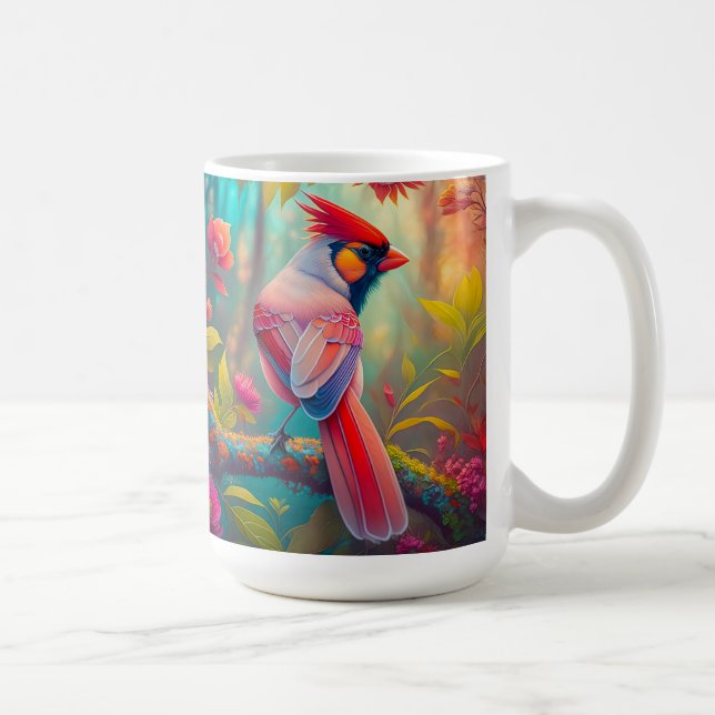 Fantasy Birds Male Cardinal Kaffemugg (Höger)