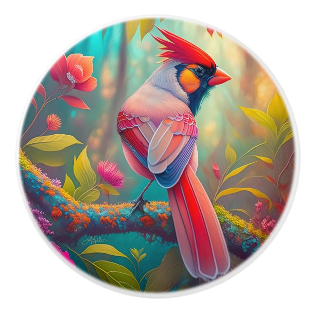 Fantasy Birds Male Cardinal Knopp (Framsidan)