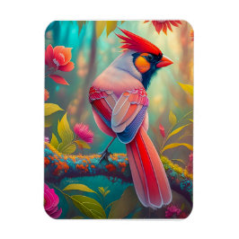 Fantasy Birds Male Cardinal Magnet
