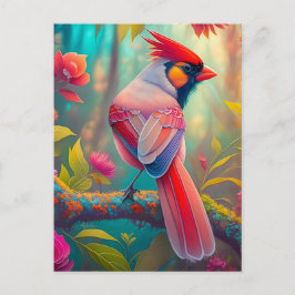 Fantasy Birds Male Cardinal Vykort