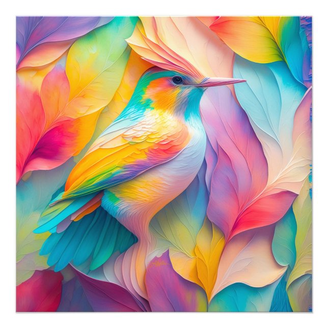 Fantasy Birds Silke Bird Fototryck (Framsidan)
