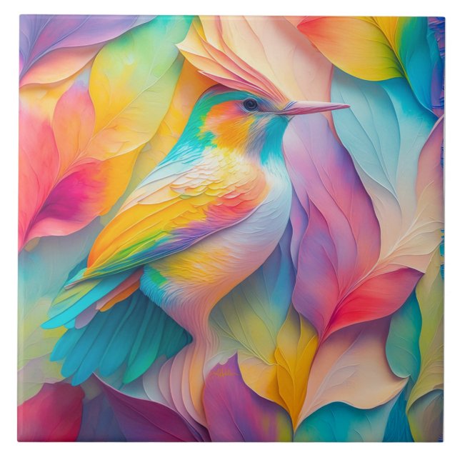 Fantasy Birds Silke Bird Kakelplatta (Framsidan)