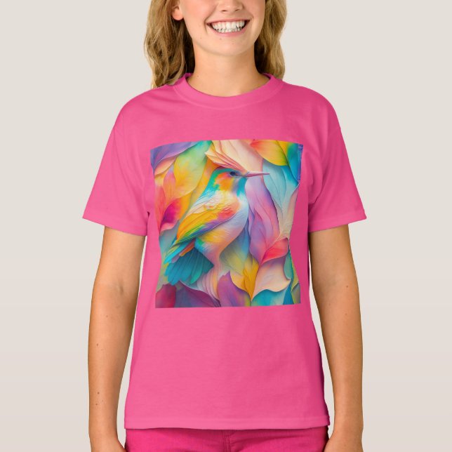Fantasy Birds Silke Bird T Shirt (Framsida)
