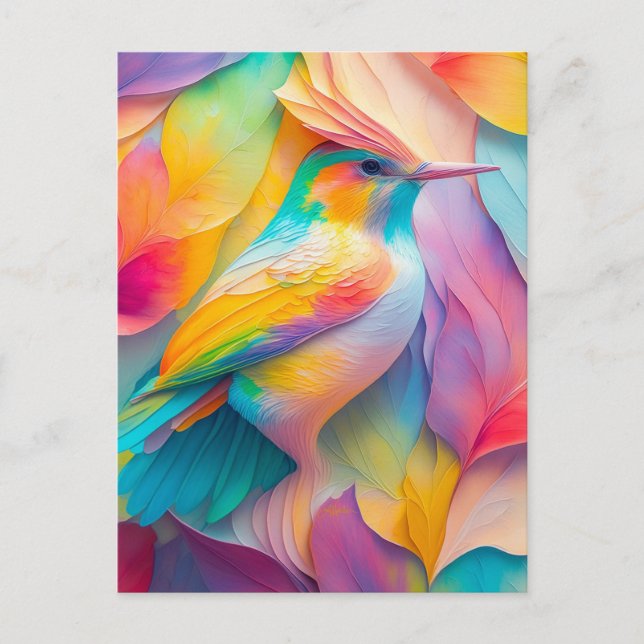 Fantasy Birds Silke Bird Vykort (Framsida)