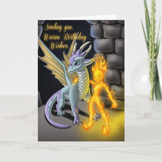 Fantasy Birthday i Inslag, Brand och Dragon Kort (Framsida)