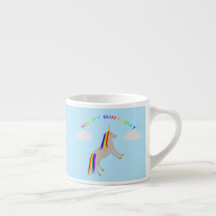 Fantasy Birthday Unicorn Rainbow and Clouds Espressomugg