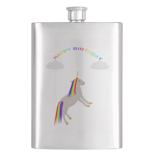 Fantasy Birthday Unicorn Rainbow and Clouds Fickplunta (Framsidan)