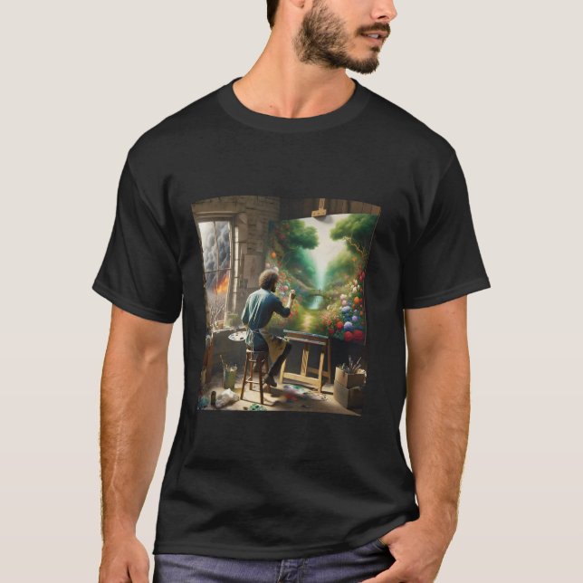 Fantasy Blomfylld Trädgård T Shirt (Framsida)