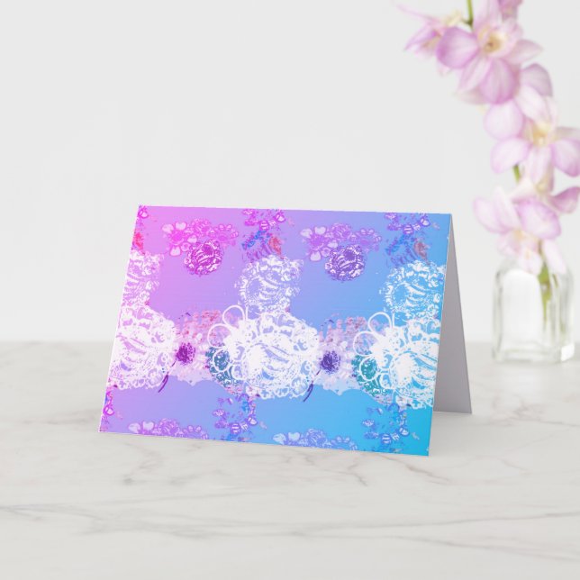 Fantasy Blommigt Hand-draw Graphic Kort (Orkide)