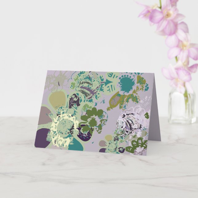 Fantasy Blommigt Hand-draw Graphic Original Färg Kort (Orkide)