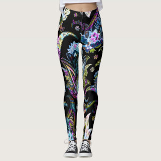 Fantasy Blommigt Paisley: Sömlös ornament Leggings