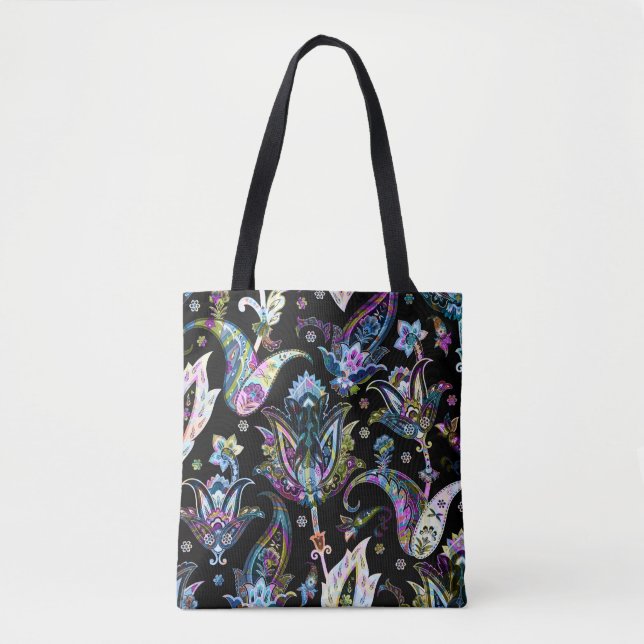 Fantasy Blommigt Paisley: Sömlös ornament Tygkasse (Framsida)