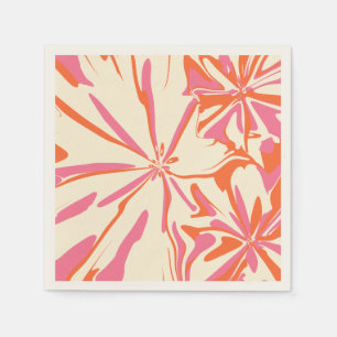 Fantasy Blommigt - Rosa, Orange och Cream Pappersservett