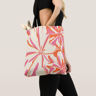 Fantasy Blommigt - Rosa, Orange och Cream Tygkasse