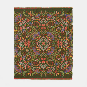 Fantasy Blommigt Square Pocket Design Fleecefilt