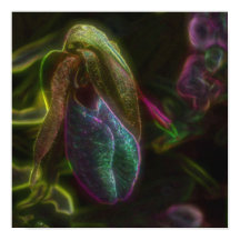 Fantasy Blue Abstrakt Dam Slipper Flower