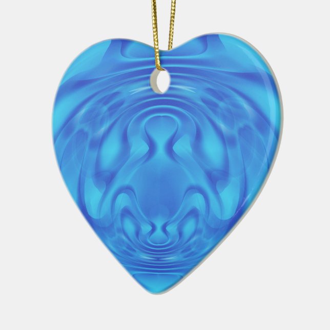Fantasy Blue Heart Julgransprydnad Keramik (Vänster)