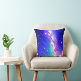 Fantasy Blue och Rosa Milky Way Astronomy Kudde