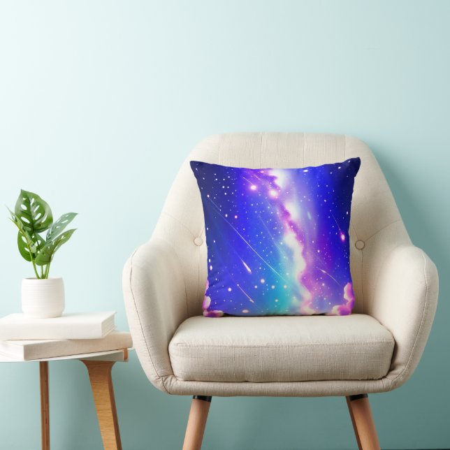 Fantasy Blue och Rosa Milky Way Astronomy Kudde (Stol)