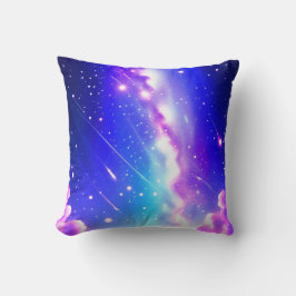 Fantasy Blue och Rosa Milky Way Astronomy Kudde