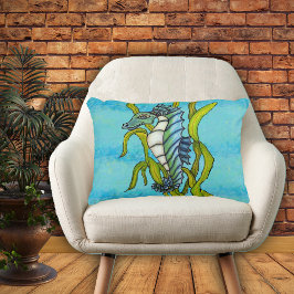 Fantasy Blue Sea Dragon Sjögräs Prydnadskudde
