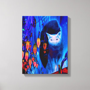 Fantasy Blue Siamese Cat Abstrakt Animal Art Canvastryck