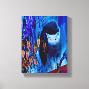 Fantasy Blue Siamese Cat Canvastryck