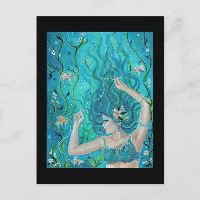 Fantasy Blue Sjöjungfru vycard by Renee Vykort (Framsida)