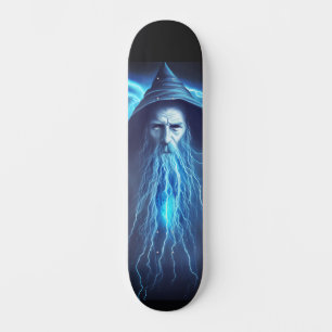 Fantasy Blue Wizard illustration Thunder Graphic Mini Skateboard Bräda 18,5 Cm