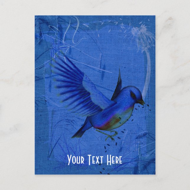 Fantasy Bluebird Nature Anpassade Postcard Vykort (Framsida)