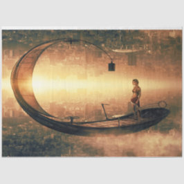 Fantasy Boat Travel 20 x 30 decoupage