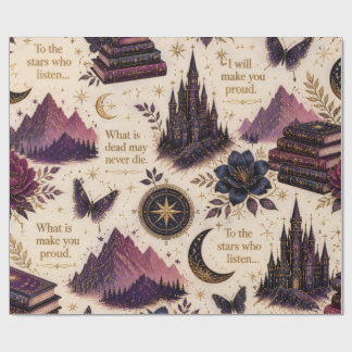 Fantasy Böcker Celestial Presentpapperrulle Presentpapper