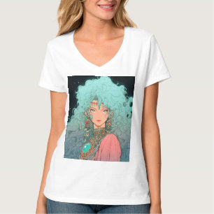 Fantasy Bohemian Aesthetic Anime Girl T Shirt