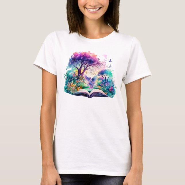 Fantasy Bok Älskare Fairy T Shirt (Framsida)