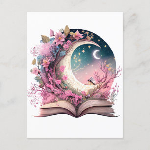 Fantasy bokälskare design vykort