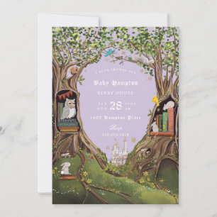 Fantasy Bokar för Baby Shower Lavender Inbjudningar
