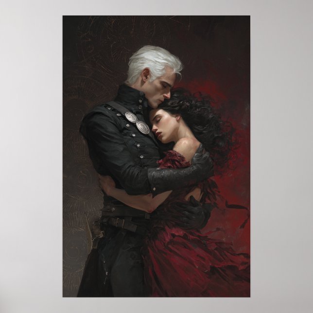 Fantasy book art main characters embracing  poster (Framsidan)