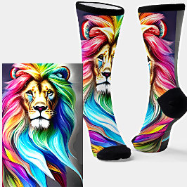 Fantasy Bright Rainbow Färg Leo Lejon Mane