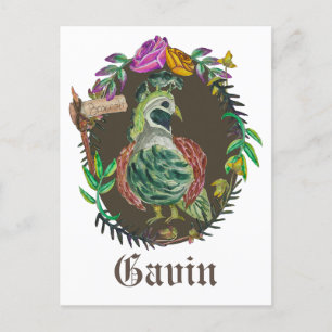 Fantasy broccoli quail - söt vaktel vykort