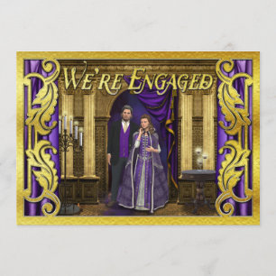 Fantasy Bröllop Faux Gold Foil Medieval Förlovning Inbjudningar