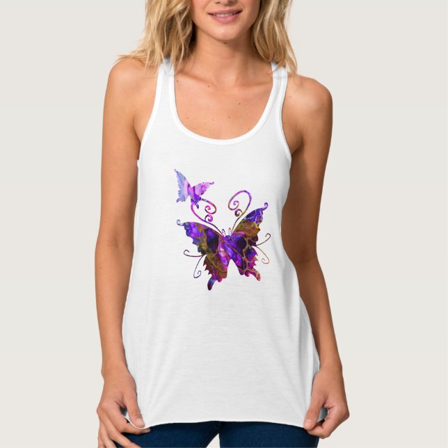 Fantasy Butterflies Linne Med Racerback (Framsida)