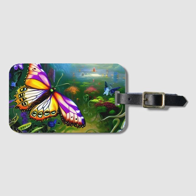 Fantasy Butterfly Journey Bagagebricka (Framsida horisontal)
