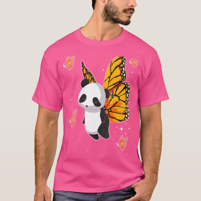 Fantasy Butterfly Panda Bear Magic Cute Animal P T Shirt (Framsida)