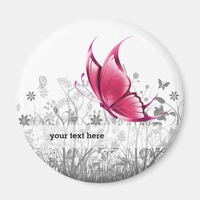 Fantasy Butterfly * välj bakgrund färg Magnet (Framsidan)