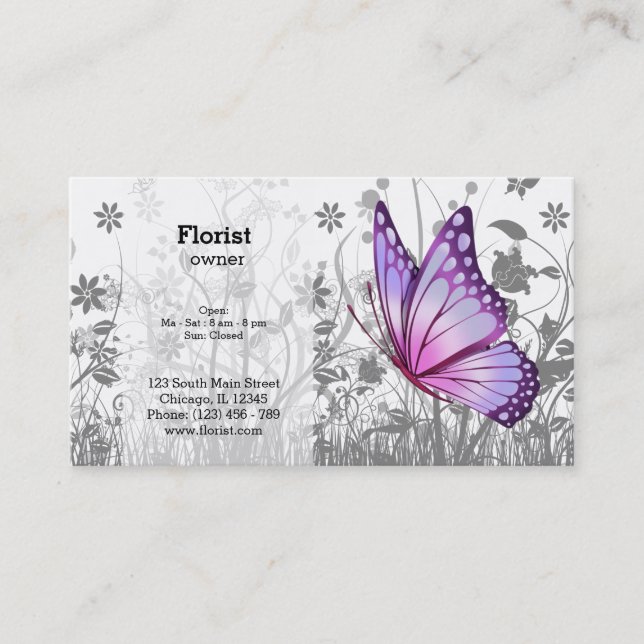 Fantasy Butterfly * välj bakgrund färg Visitkort (Framsida)