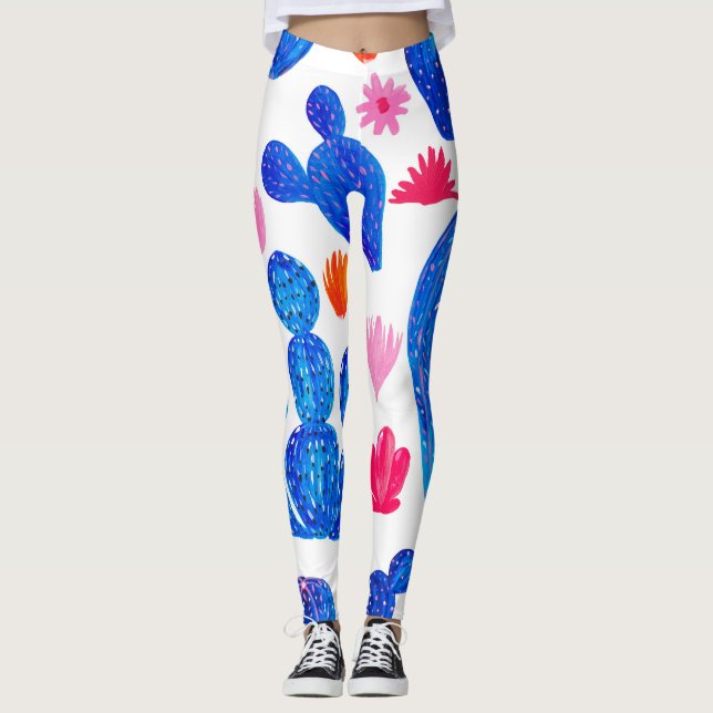 Fantasy Cacti: Decorative Seamless Mönster. Leggings (Framsida)