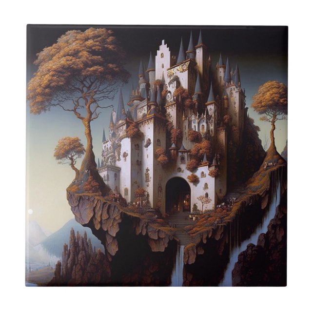 Fantasy Castle Fantasy Art Ceramic Tile Kakelplatta (Framsidan)