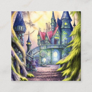 Fantasy Castle Fyrkantigt Visitkort