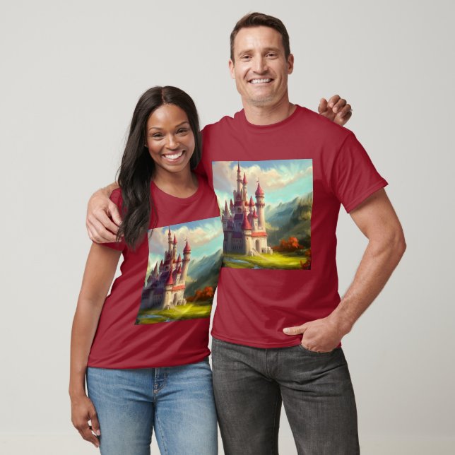 Fantasy Castle Lycklig liggande 1 T Shirt (Unisex)